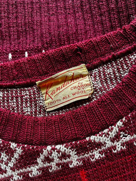 1940's Reindeer Ski Sweater