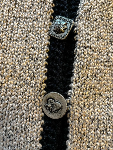 90's Colorblock Art Button Cardigan