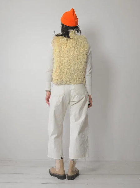 1970's Shaggy Curly Lamb Fur Vest