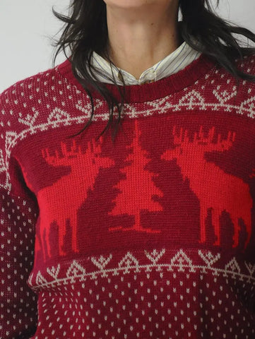 1940's Reindeer Ski Sweater