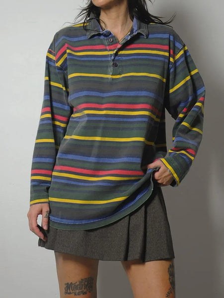 90's J.Crew Rugby Stripe Polo