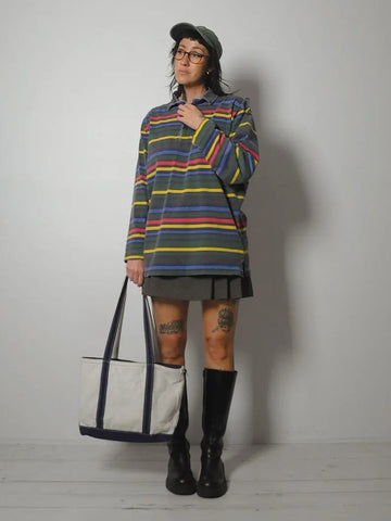 90's J.Crew Rugby Stripe Polo