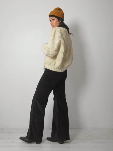 1980's Irish Wool Cardigan Sweater