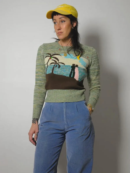 1970's Beach Nightscape Sweater