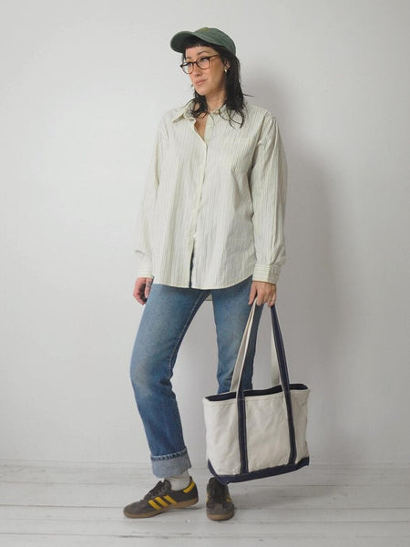 90's LL Bean Pinstriped Unisex Shirt