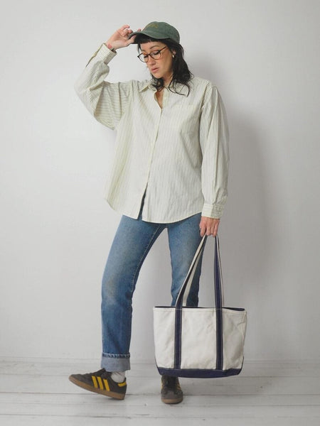 90's LL Bean Pinstriped Unisex Shirt