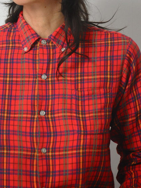 1970's Soft Plaid Red Flannel