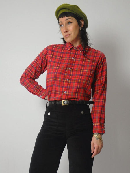 1970's Soft Plaid Red Flannel