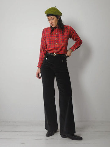 1970's Soft Plaid Red Flannel