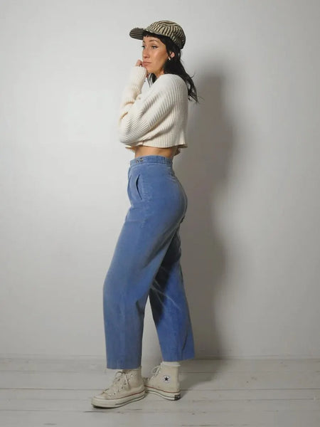 1980's Baby Blue Corduroy Trousers 26x27
