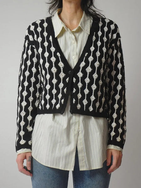 90's Cropped Cotton Cardigan