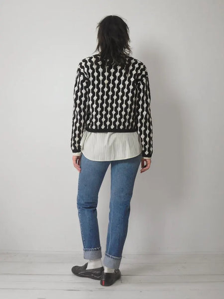 90's Cropped Cotton Cardigan