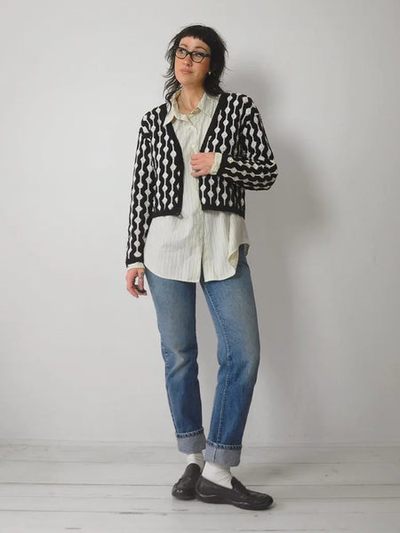 90's Cropped Cotton Cardigan