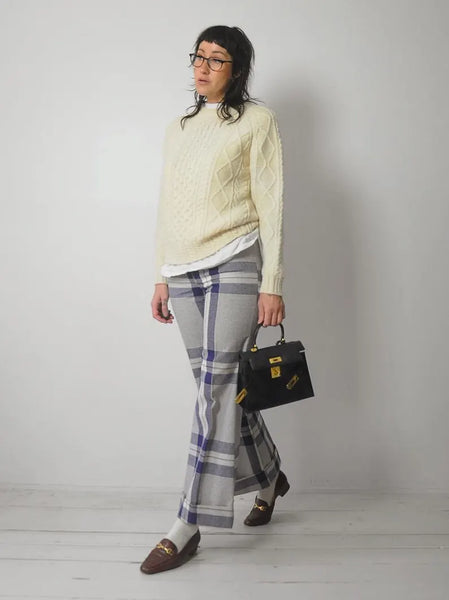 1970's Tartan Plaid Flared Pants 25x30