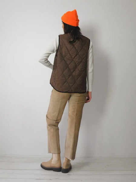 1970's Brown Quilted Hunting Vest