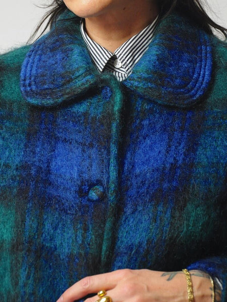 1980's Mohair Irish Plaid Coat
