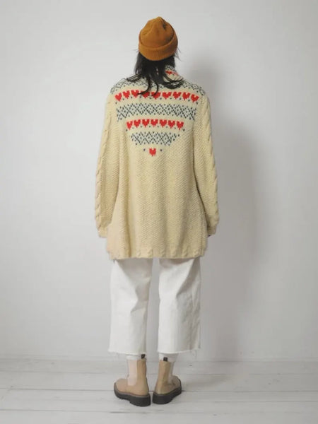 Susan Bristol Wool Nordic Heart Sweater