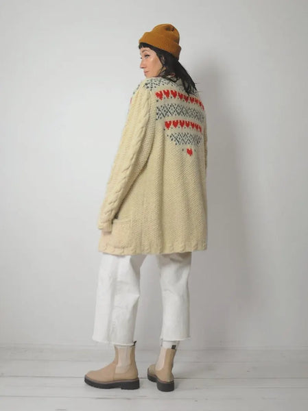 Susan Bristol Wool Nordic Heart Sweater