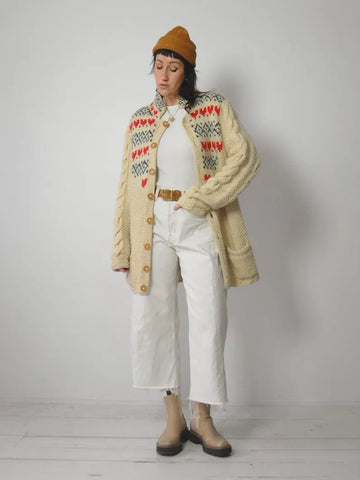 Susan Bristol Wool Nordic Heart Sweater