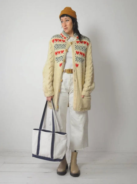 Susan Bristol Wool Nordic Heart Sweater