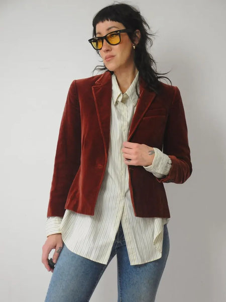 1970's Merlot Velvet Blazer