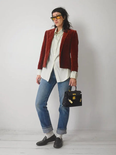 1970's Merlot Velvet Blazer