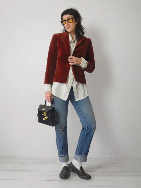 1970's Merlot Velvet Blazer