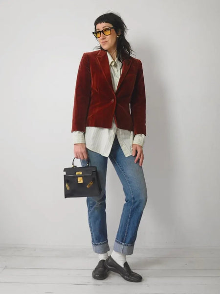 1970's Merlot Velvet Blazer