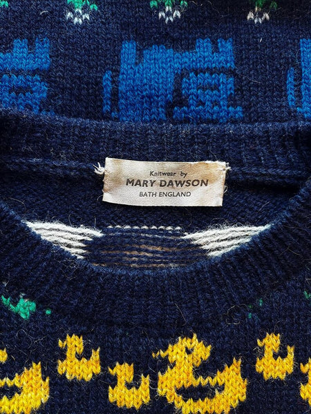 80's English Animal Wool Sweater