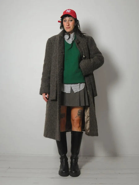 1960's Trigère Boucle Wool Scarf Coat
