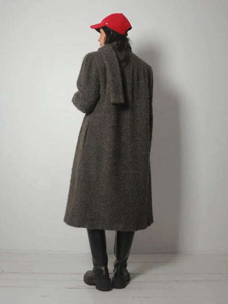 1960's Trigère Boucle Wool Scarf Coat