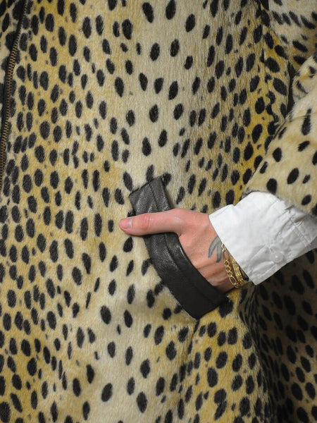 1960's Safari Leopard Faux Fur Coat