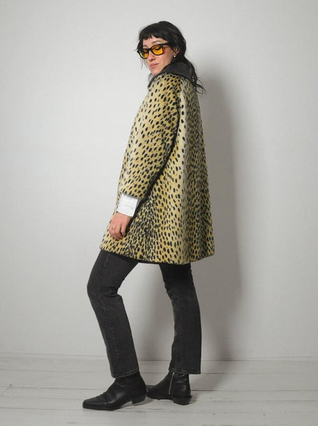 1960's Safari Leopard Faux Fur Coat
