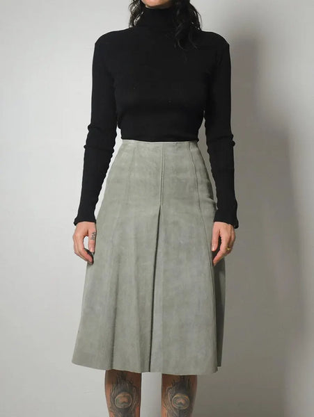 1970's Seafoam Suede Skirt