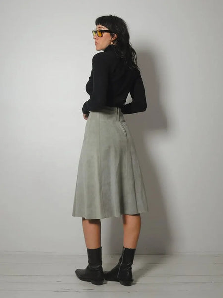 1970's Seafoam Suede Skirt