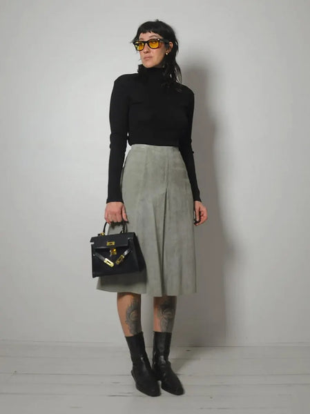 1970's Seafoam Suede Skirt