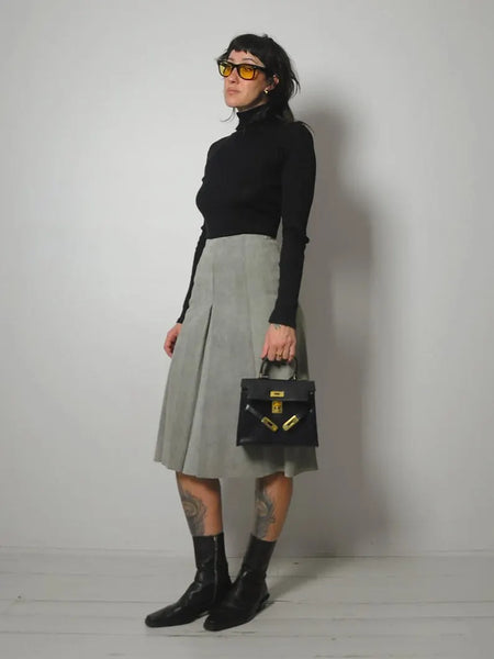 1970's Seafoam Suede Skirt