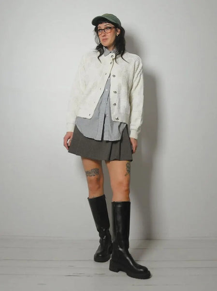 90's Cropped Cotton Cardigan