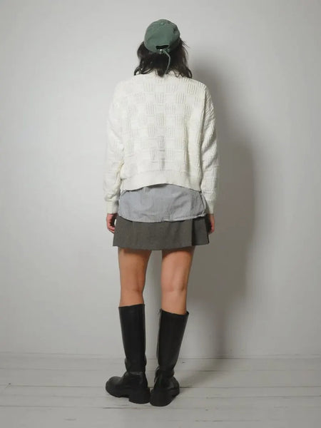 90's Cropped Cotton Cardigan