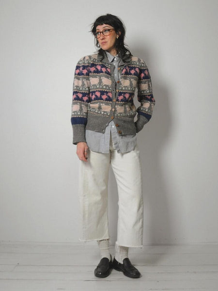 80's Novelty Pig Wool Sweater