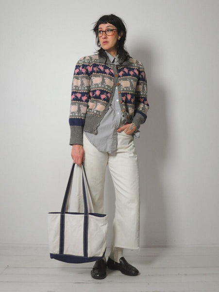 80's Novelty Pig Wool Sweater