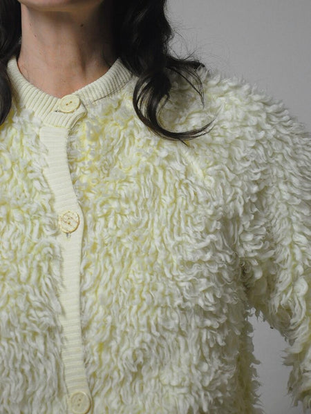 1970's Ivory Shaggy Knit Coat