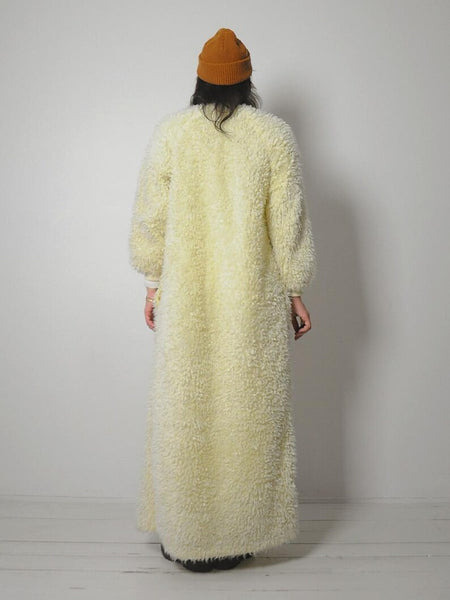 1970's Ivory Shaggy Knit Coat