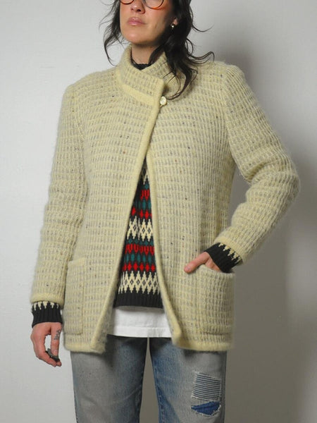 1980's Waffle Knit Cardigan Jacket