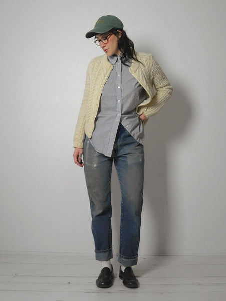 70's Fisherman's Knit Cardigan Sweater