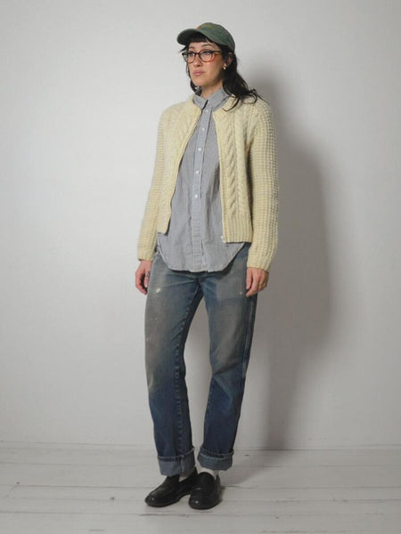 70's Fisherman's Knit Cardigan Sweater