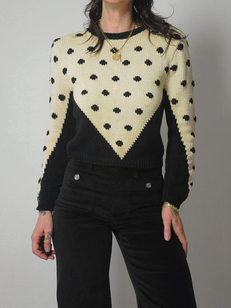 80's Black Polka Dot Sweater