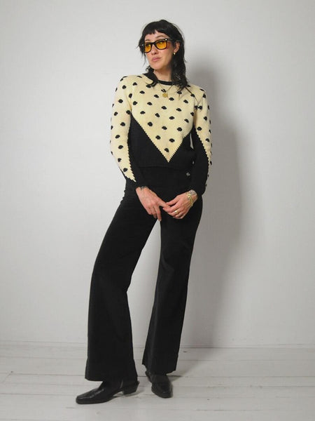 80's Black Polka Dot Sweater