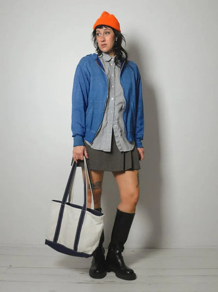 1980's Faded Blue Zip up Hoodie