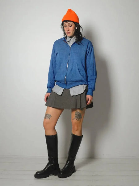 1980's Faded Blue Zip up Hoodie